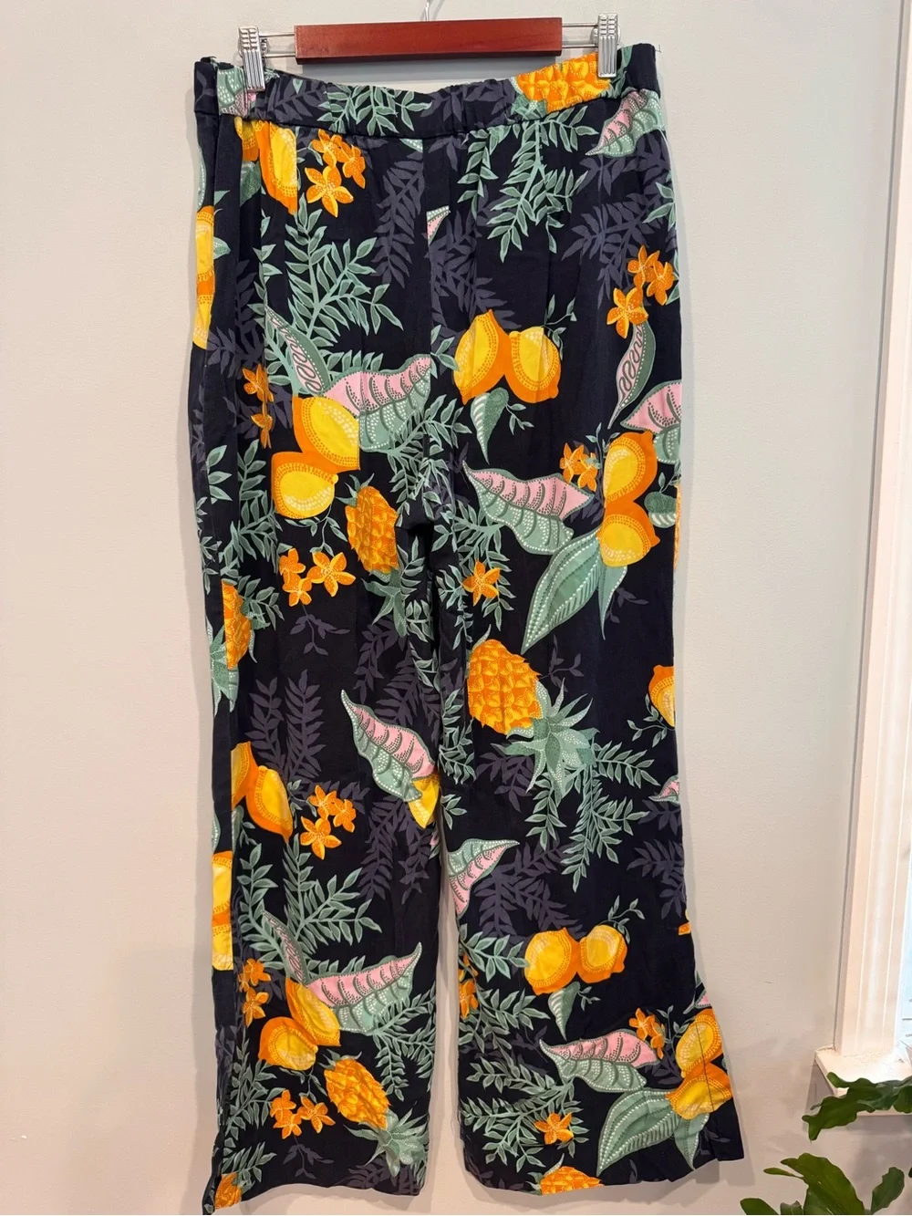 Anthropologie Maeve Escape Tropical Printed Pants Size 14
